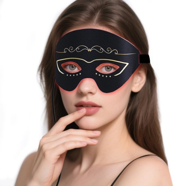 Red Light Therapy for Eyes,Infrared Eye Mask Light Therapy with 850nm Near Infrared, 4 Mode LED Facial Skin Care Eye Mask,Black